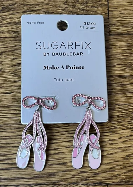 Sugarfix by Baublebar Tutu Cute Ballerina Shoes Earrings Pink