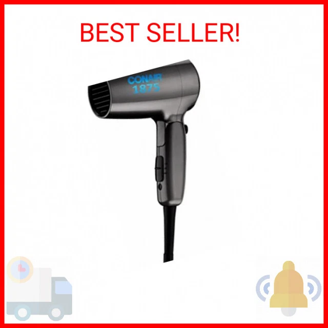Conair Travel Hair Dryer with Dual Voltage, 1875W Compact Hair Dryer with Foldin