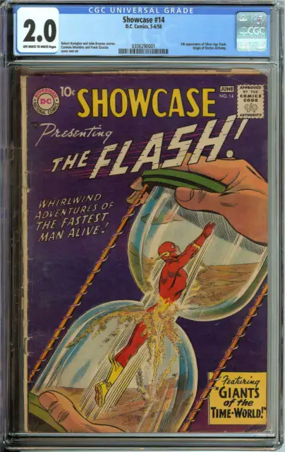 Showcase #14 Cgc 2.0 Ow/Wh Pages // 4Th Appearance Of Silver Age Flash 1958