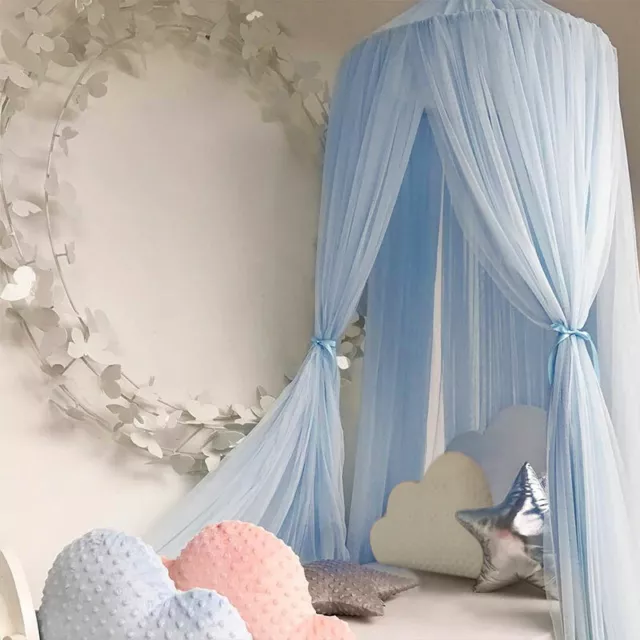 Kids Girls Bed Canopy Mosquito Net Tulle Yarn Round Dome Tent Beddroom Decor MC 3