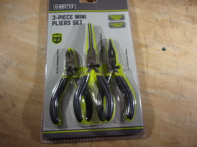 3pc. MINI PLIERS SET ( DIAG CUTTERS, LONG NOSE & NEEDLE NOSE PLIERS ) # 213194