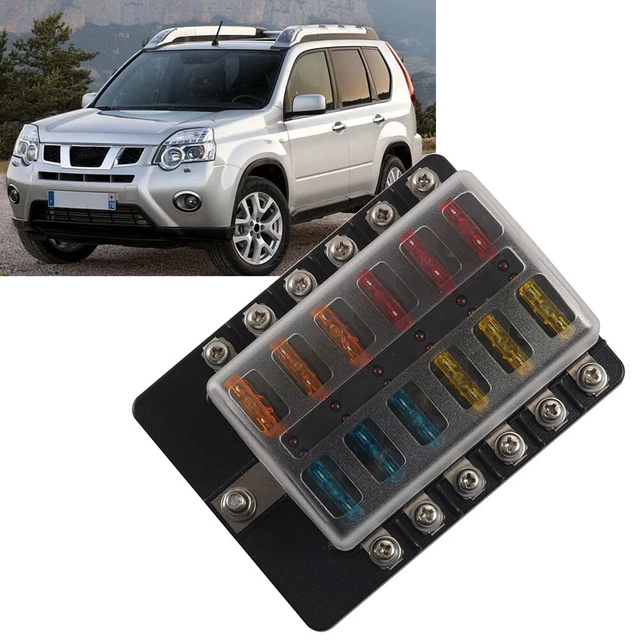 KEMOO Scatola Portafusibili 6 Vie Con LED E Negativo Per Auto, Camper, Barca