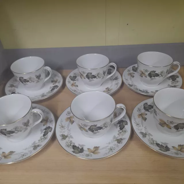 Set Of 6 Vintage Royal Doulton LARCHMONT Trio Tea Set Tea Cup, Saucer,Plate VGC