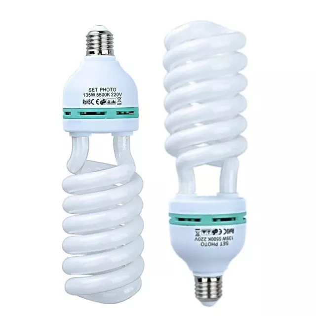 2PCS Spiral Light Bulb 150W Daylight 5500K 110V Photography Studio Video Lamp