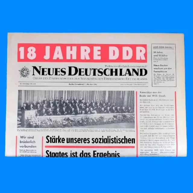 DDR Neues Deutschland April 1964 Geburtstag Zeitung 60. 61. 62. 63. 64. 65. SED