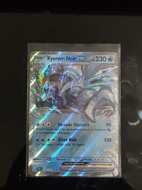 Carte Pokémon Kyurem Noir Ex 048/191 – Double Rare (RR) – Écarlate Et Violet Étincelles Déferlantes – Neuve Sous Sleeve