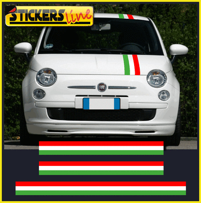 STICKER BANDE TRICOLORE ITALIE TABLEAU DE BORD FIAT 500 AUTOCOLLANT BD536-1 