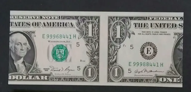 1981 $1 ''Real US Currency'' Vertical Misscut