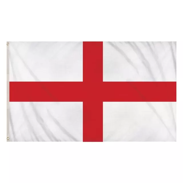 Large 5Ft X 3Ft England Flag Colour English Country St George Brass Eyelets Uk