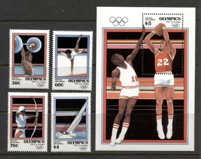 GRENADA GRENADINES 1984, LOS ANGELES OLYMPICS, Scott 570-574, MNH