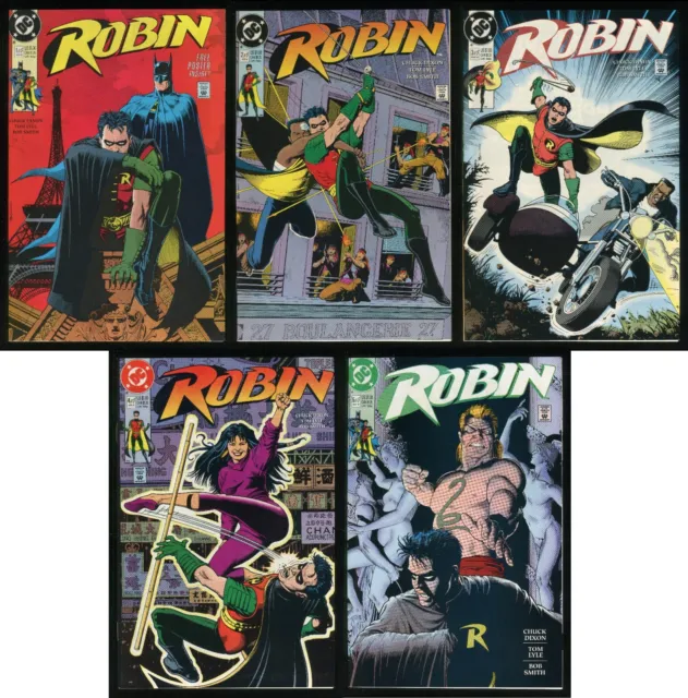 Robin Comic Set 1-2-3-4-5 Lot Mini-Series w/ Neal Adams poster Batman Tim Drake