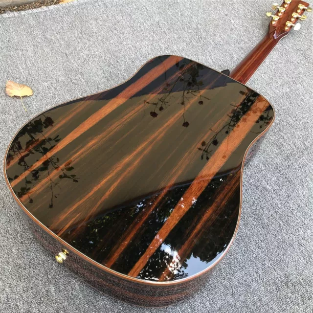 41" Solid Cedar D Type Acoustic Guitar Cocobolo Body Abalone Ebony Fingerboard