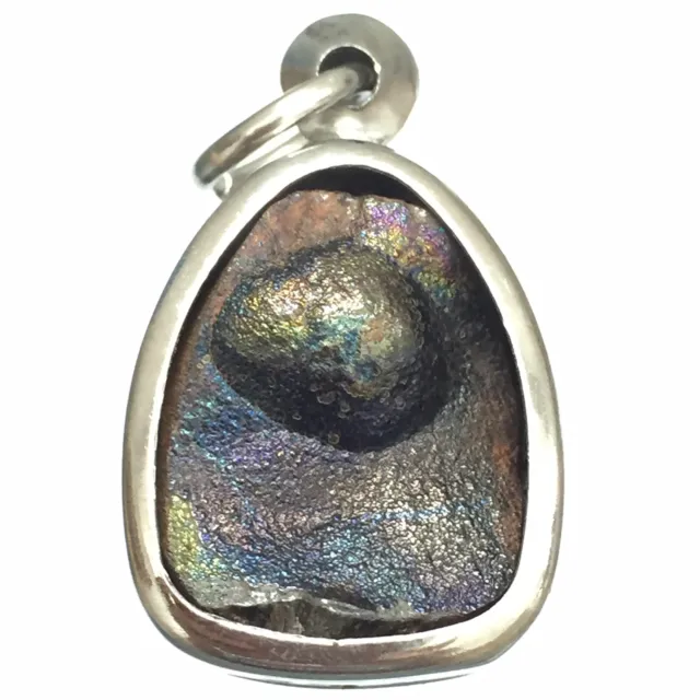 leklai pendant umklum  iridescent rainbow  hematite gift stone amulet  19 g