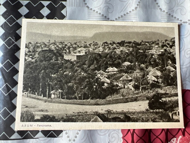 Cartolina Axum Etiopia Panorama Africa orientale Italiana Aoi