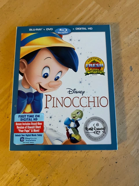 Pinocchio (Blu-ray, DVD & Digital HD) Walt Disney Signature Collection NEW