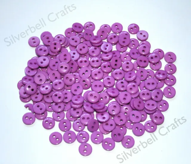 200 x 9mm small Purple buttons sewing Craft tiny resin buttons knitting acrylic