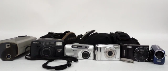 Paquete de 6 cámaras vintage película digital Samsung Ricoh Pentax Fujifilm #505