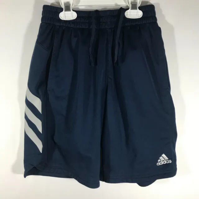 Adidas Unisex Youth Medium 10/12 Navy Blue Elastic Waist Drawstring Shorts