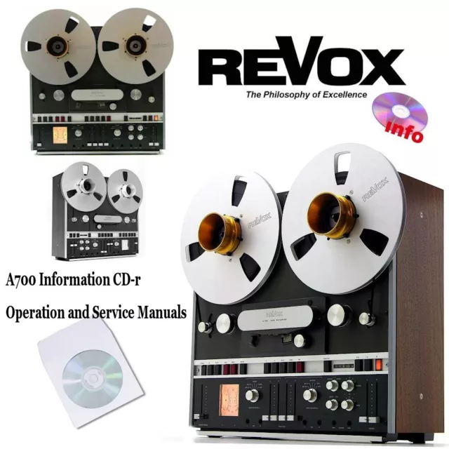 REVOX A700 TAPE recorder reel to reel operation instruction service manual  cdr £7.50 - PicClick UK