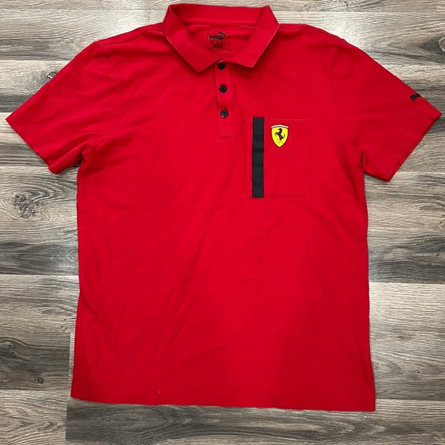 Puma Ferrari Men’s Medium Red Short Sleeve Polo Shirt