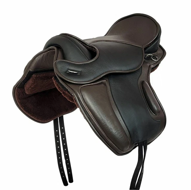 Selle De Dressage Freeny En Cuir - Noir Ou Marron, Taille 17,5 Pouces (autres Tailles Dispo)