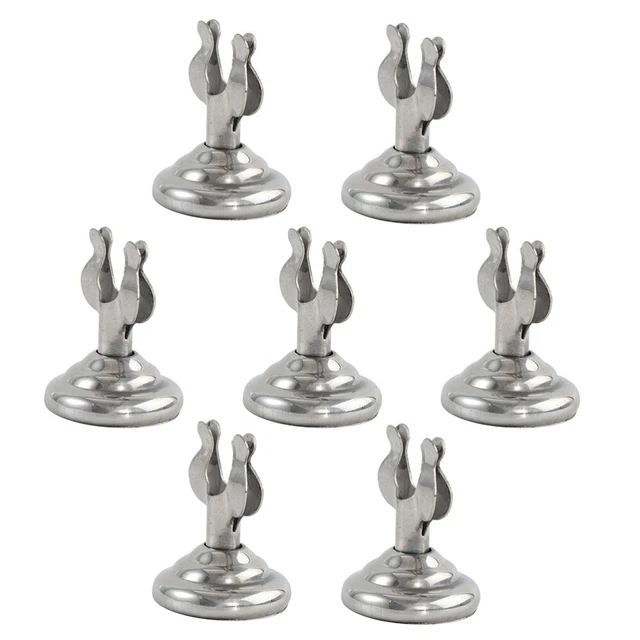 1 Juego 7 Piezas 4cm Mini Soporte Número de Mesa Forma de U Tarjetas de Fiesta Clips (Plata)