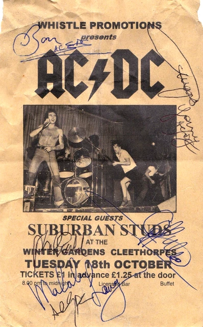 VINTAGE ORIGINAL RARE Ac/Dc Concert Flyer 1977 - Bon Scott ...