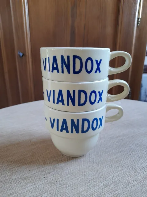 Paire de tasses à thé publicitaires Viandox vintage de bistrot – La Roue du  Passé