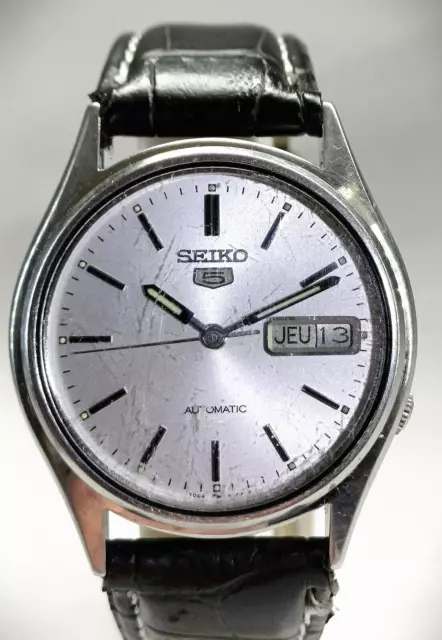 Reloj automático vintage para caballeros Seiko 7009-3100 años 70 con día y fecha - 21.600 hpb