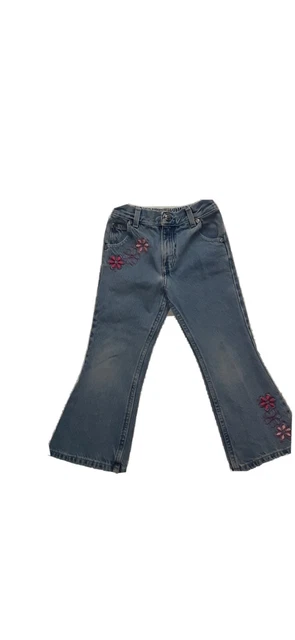 Vintage Girls Sonoma Jeans With Floral Embroidery