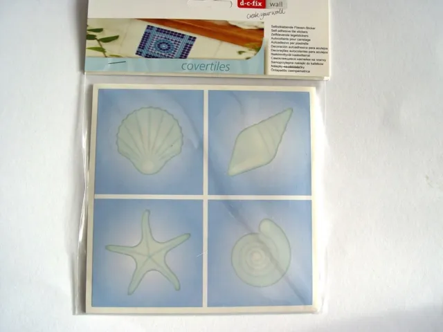 18 Azulejos Pegatina Autoadhesivo Cada 14,6 x 14,6cm (3x 6er) Conchas