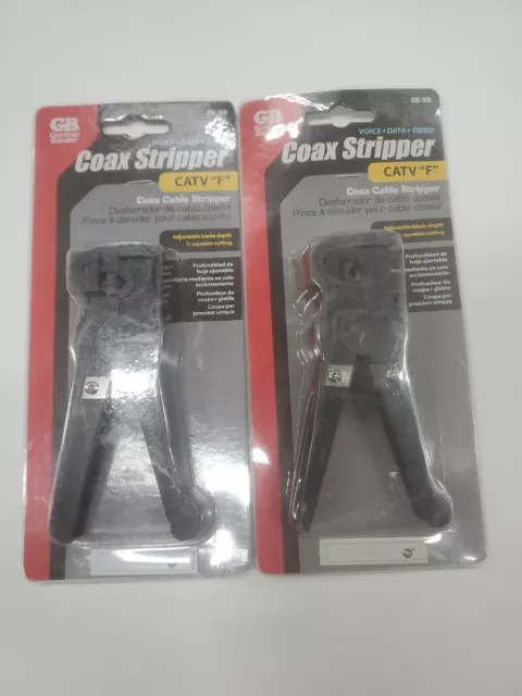 GB SE-98 Coaxial Cutter and Stripper Lot Of 2  Coaxial Cable Wire Black Handle