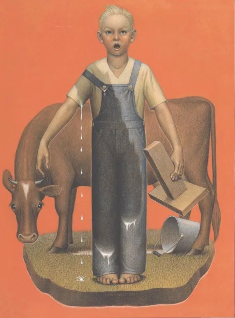 Grant Wood - Spilt Milk (1932) - 17" x 22" Fine Art Print