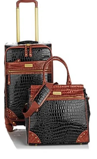 Samantha Brown Luggage 14 Pc Croco Travel Set-22" Upright, Dowel Bag,Plus Extras