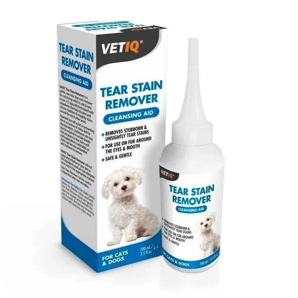 M & C Vetiq Lacrima Rimuovi Macchie Gatti e Cani 100ml