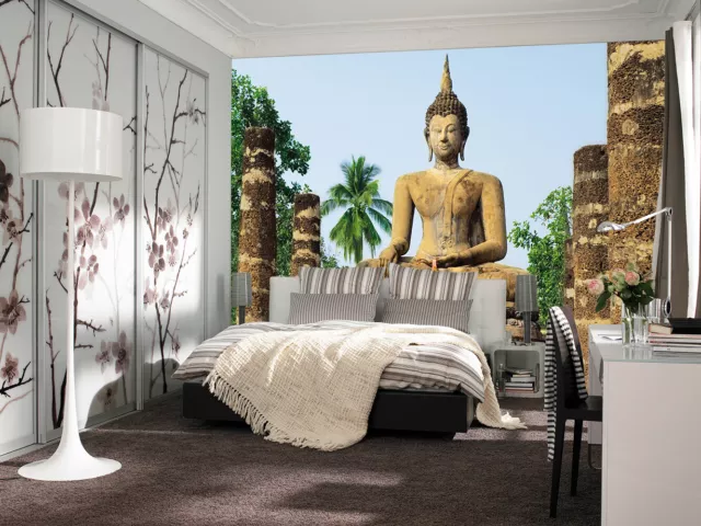 3.7X2.5m Cuarto de Estar Papel Pintado Foto Mural Pared Sukhothai, Wat Sra Si