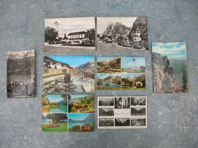 8 old Swiss - Switzerland Postcards – Berner Oberland, Brienz, Kandersteg etc.