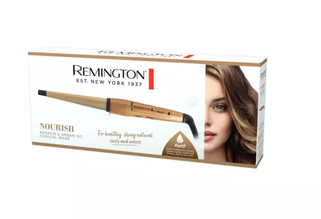 Remington◉Hair Styler◉Keratin Argan Oil Nourish Conical Wand◉Curl Iron◉Ceramic B