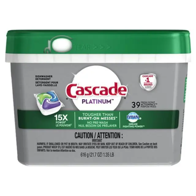 Cascade 1669175 Platinum Fresh Scent Pods Dishwasher Detergent - Pack of 39