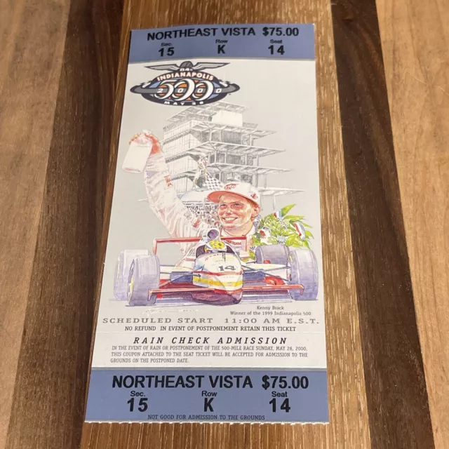 2000 Indianapolis 500 Ticket