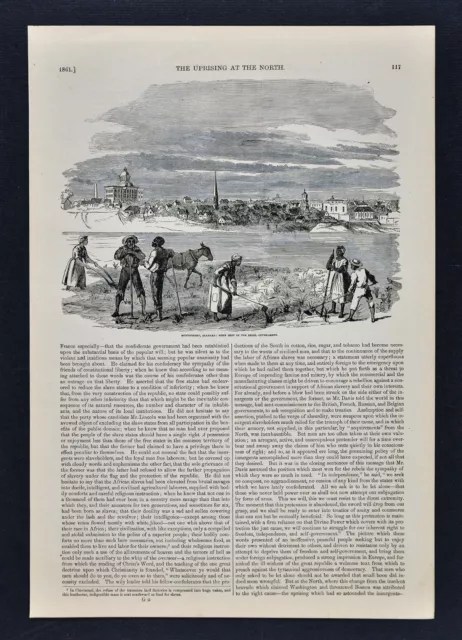 Harper Civil War Print - Montgomery Alabama Confederate Capitol & Negro Slaves
