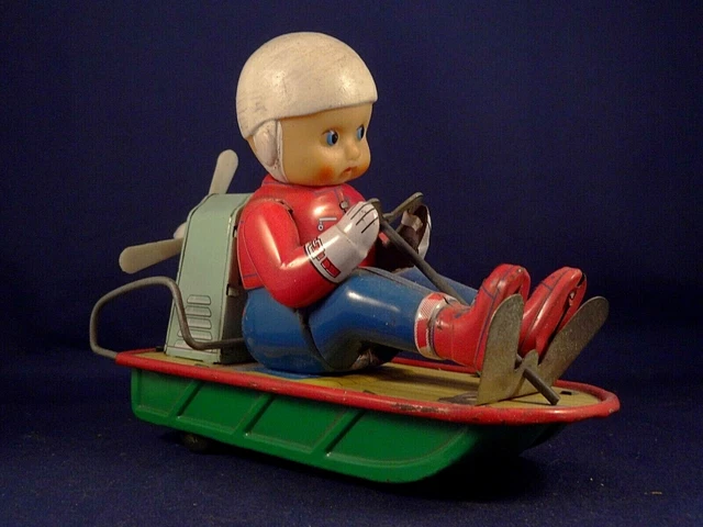 Jouet Ancien En Tôle – Aéroglisseur Mécanique TM Japan, Années 60, Rare