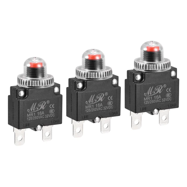 Circuito Sovraccarico Protettore 16A AC125/250V DC32V Premi Pulsante 3pz
