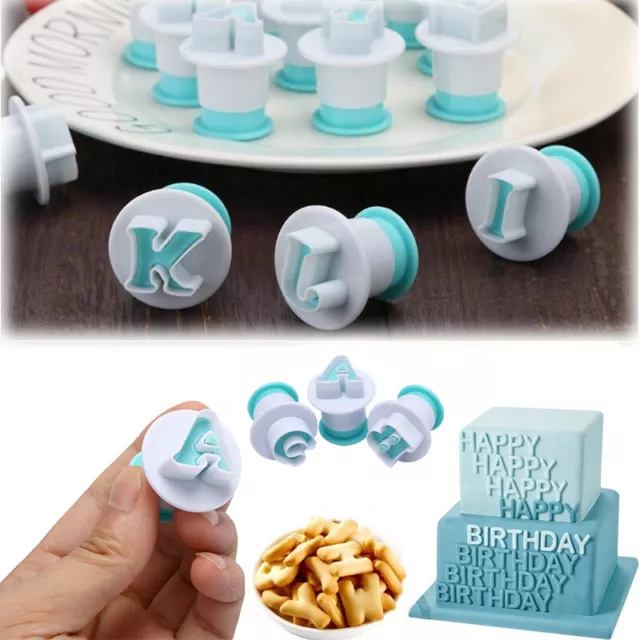 Herramientas de decoración de pasteles de molde de cupcake número de alfabeto cortador de galletas sello impr U m