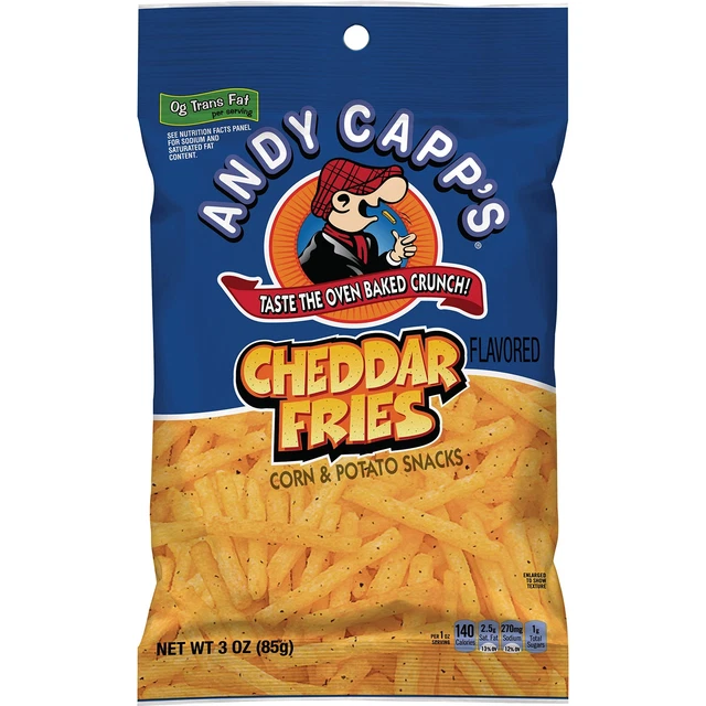 Andy Capp's Cheddar Goût Frites, 89ml, 12 Paquet