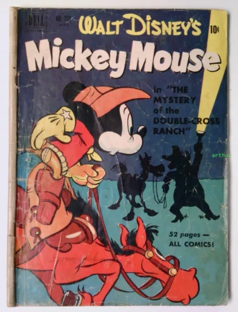 Four Color Comics (2nd Series) #313 Mickey Mouse (1951, Dell) FR/GD