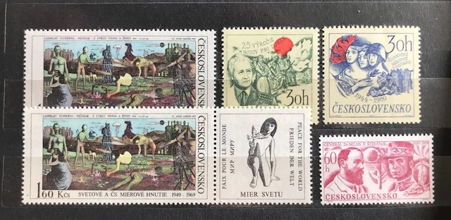 Tschechoslowakei 1969, Mi. Nr. 1869 + Zf, 1875, 1890 - 1891, postfrisch