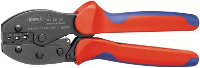 Knipex Crimpzange Preci Force für unisolierte, offene Steckberbinder 0,5-6,0 mm²