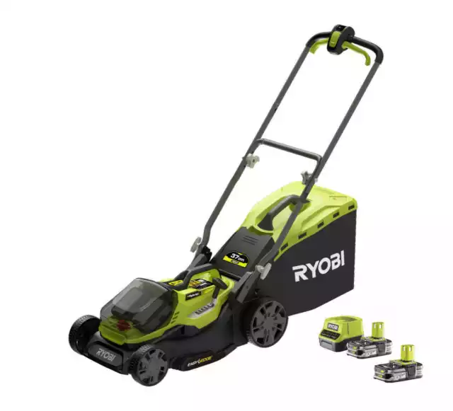 Ryobi ONE+ RY18LMH37A-225 18V Hybrid-Akku-Rasenmäher inkl. 2x2,5Ah Akku u.Ladeg.