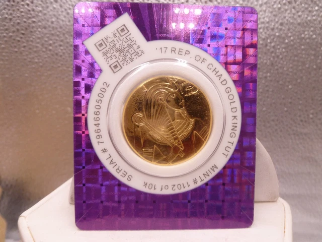 2017 Gold Chad 3000 Francs King Tutankhamun King Tut Egyptian Relica
